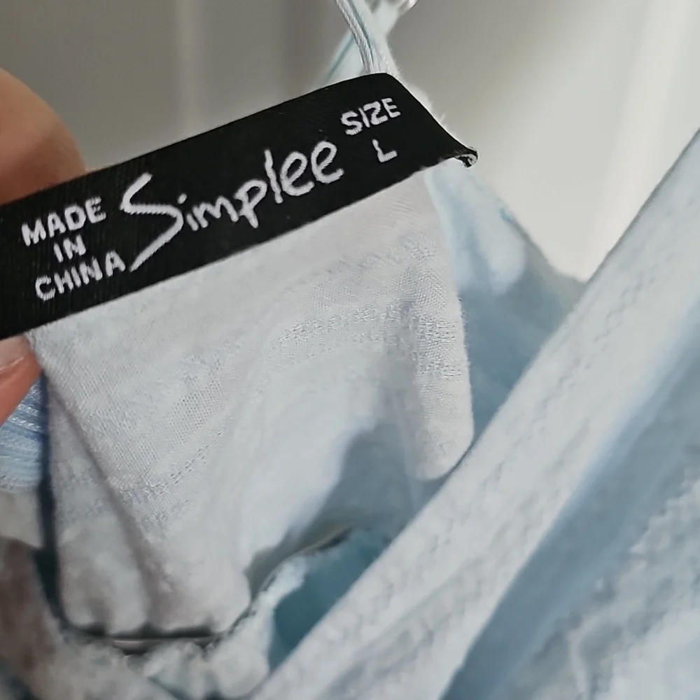 NWT Simplee Light Blue Ruffled Romper